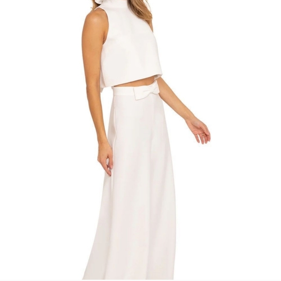 SOLD DO NoT BUY lack Halo White High Rise Wide Leg Pants Wedding - Picture 3 of 11